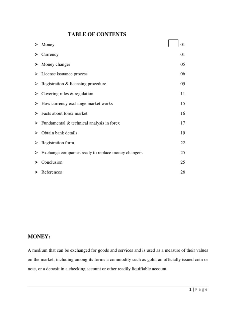 Money Changer PDF Foreign Exchange Market Deposit Account