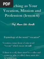 1) Lesson 5. Teaching As Your Vocation, Mission and Profession