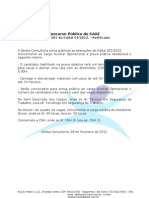 Concurso Público Do SAAE: Errata 001 Do Edital 01/2012. - Retificada