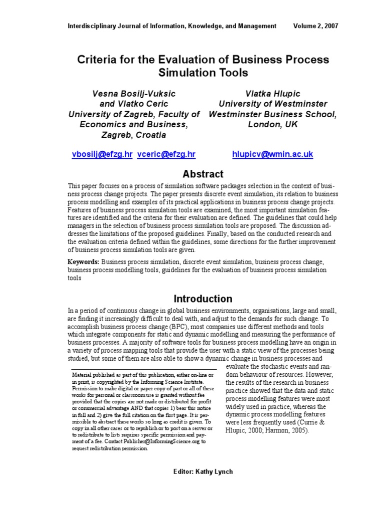 Criteria - Simulation | PDF | Simulation | Usability