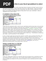 Using Drop Down Lists in Your Excel Spreadsheet To Select Data