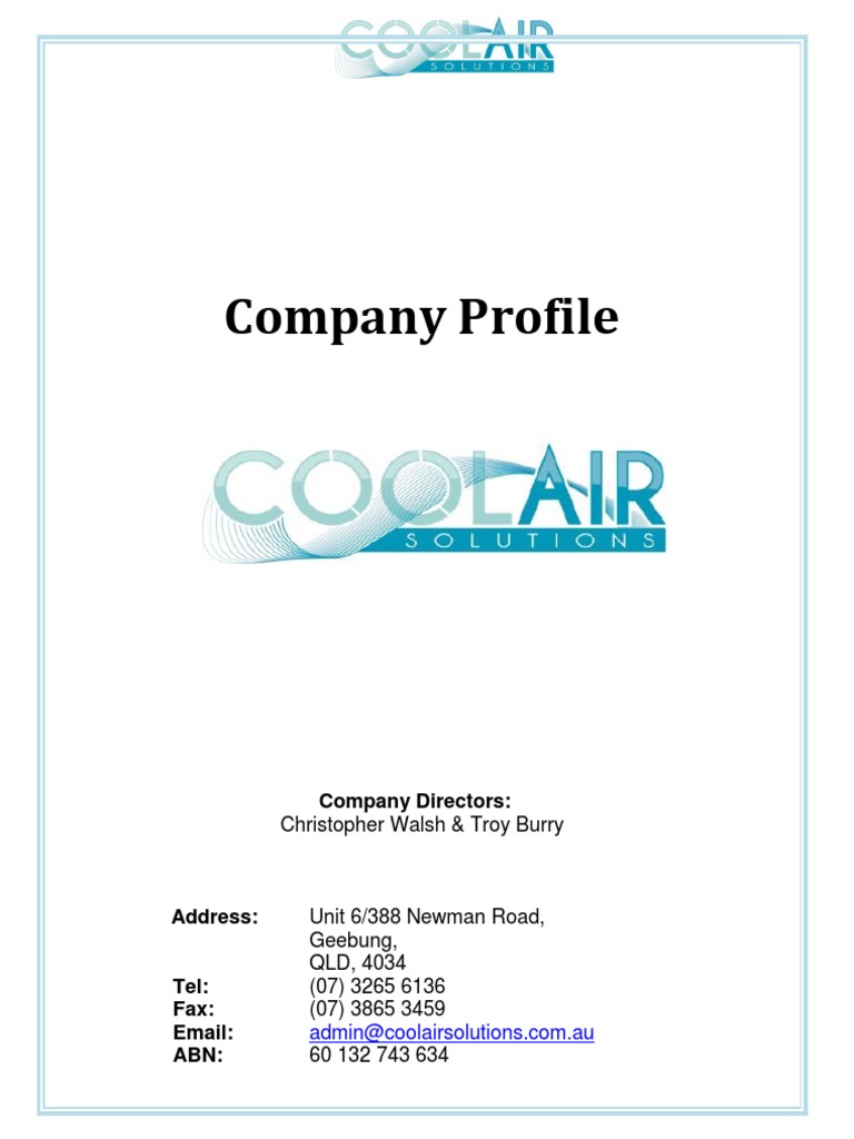 Coolair Solutions Profile PDF Air Conditioning Switch