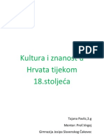 Kultura I Znanost U Hrvata Tijekom 18