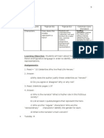 Unit Plan Schedule: Learning Objective: Students Will Learn About How To Use and Analyze