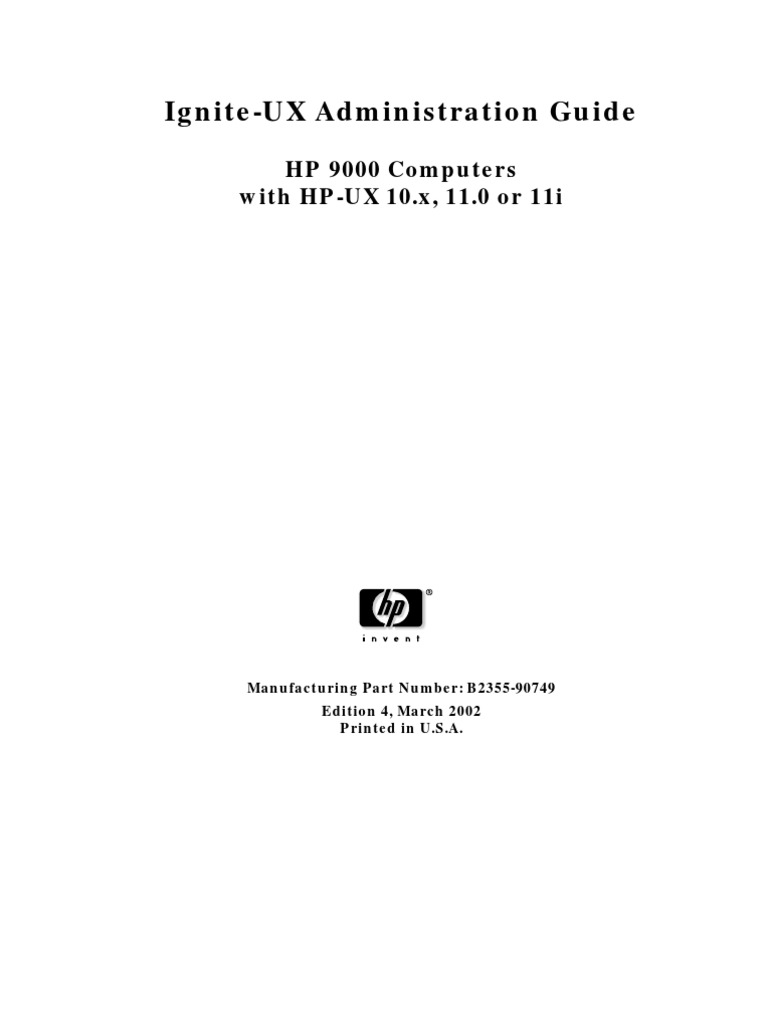 Ignite UX Admin Guide | PDF | Operating System | Installation (Computer ...