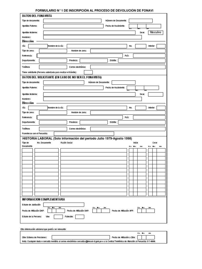 Formulario 1 | PDF
