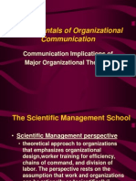Communication Implications of Major Organizational Theories