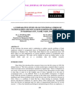 A Comparative Study On Occupational Stress of Nationalised and Non Nationalised Bank Employees in Madurai City, Tamil Nadu, India