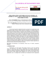 Job Satisfaction and Work Locus of Control An Empirical Study Among Employees of Automotive Industries in India