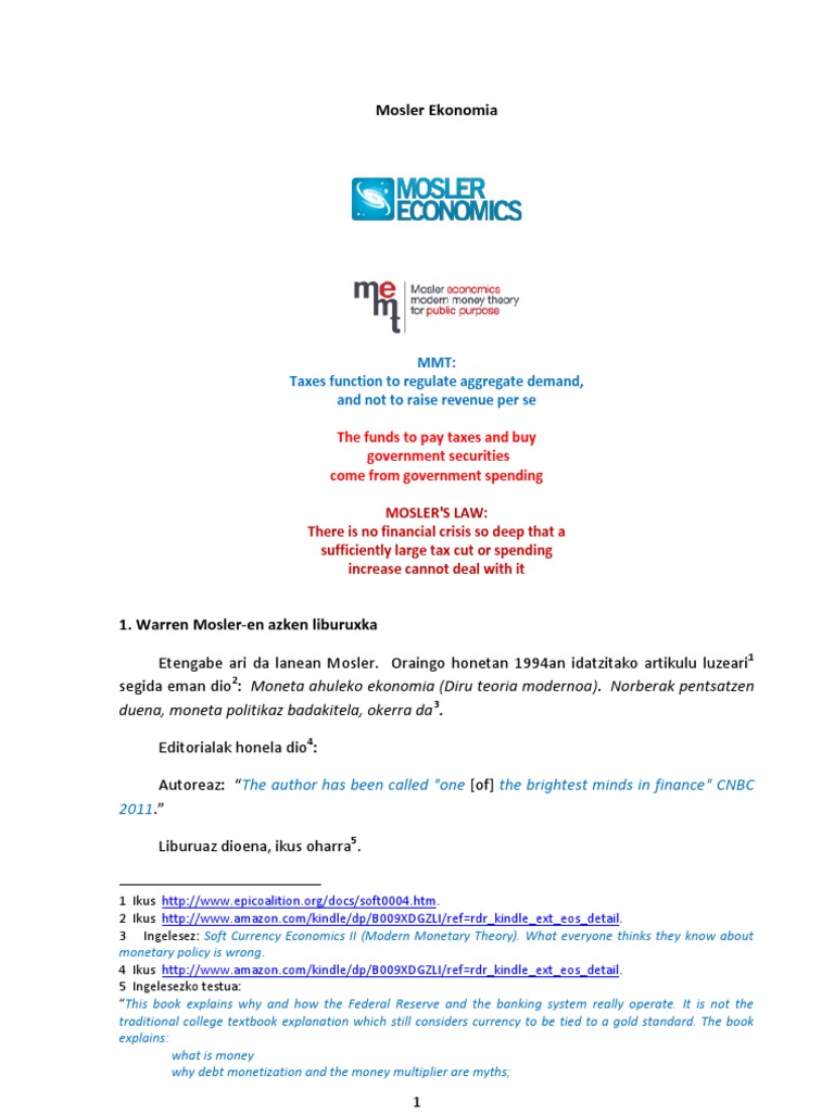 Mosler Ekonomia: MMT: Taxes Function To Regulate Aggregate Demand, and Not  To Raise Revenue Per Se | PDF | Federal Reserve System | Federal Deposit  Insurance Corporation