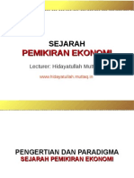 Sejarah Pemikiran Ekonomi