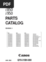 Canon I550, I850, I950 Parts Manual