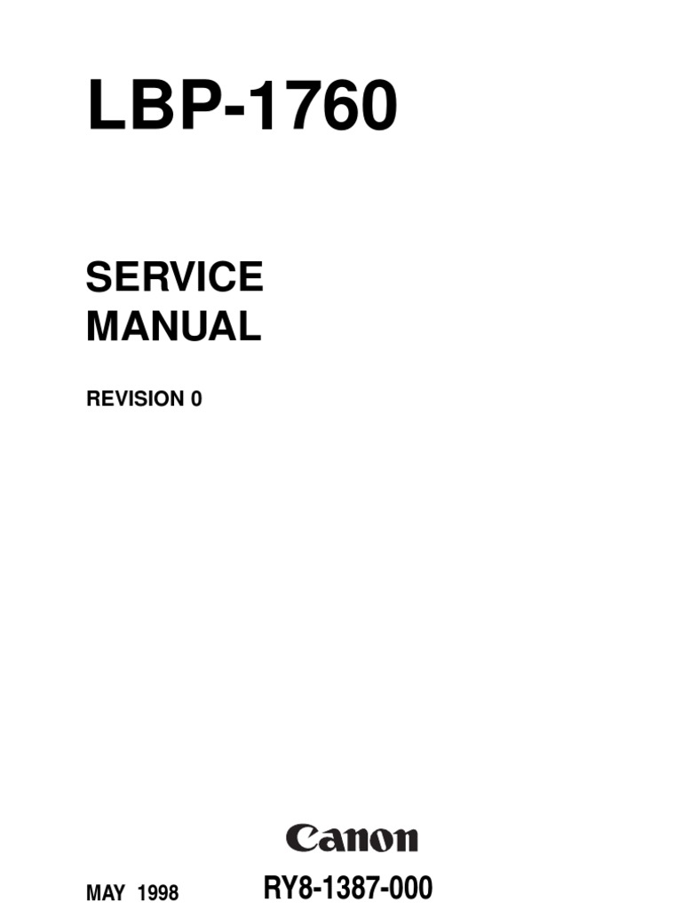 Canon LBP1760 Service Manual PDF