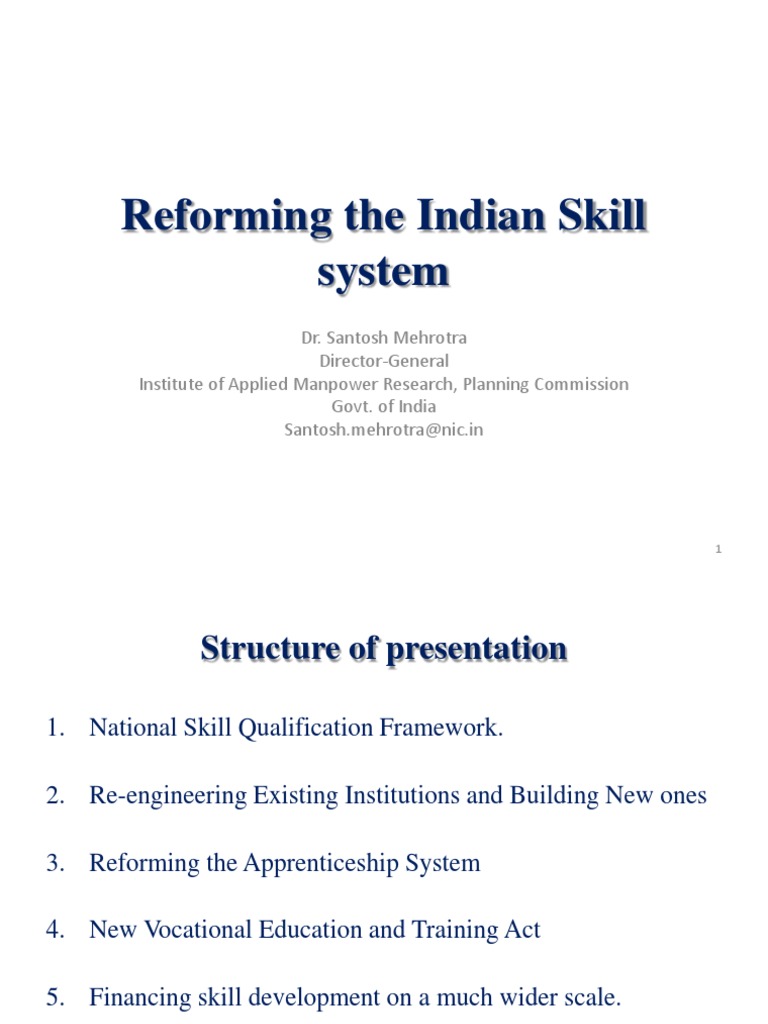 Reforming India's Skill Development System | PDF | Vocational Education ...