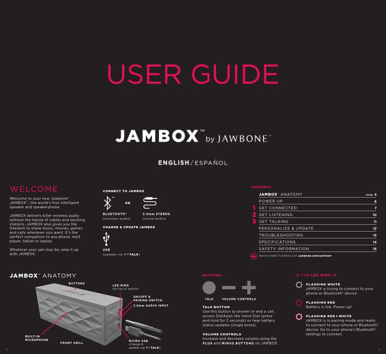Jawbone Jambox Manual Electromagnetic Interference Loudspeaker