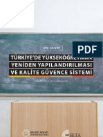 Türkiye'de Yükseköğretimin Yeniden Yapılandırılması Ve Kalite Güvence Sistemi