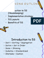 Learning Outline: - Introduction To 5S (Housekeeping) - Implementation Strategy - 5S Layouts - Benefits of 5S