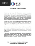 Os Tempos de Uma Nova Escola