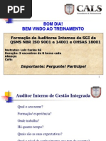 SLIDES FORMAÇÃO DE AUDITORES INTERNOS SGI