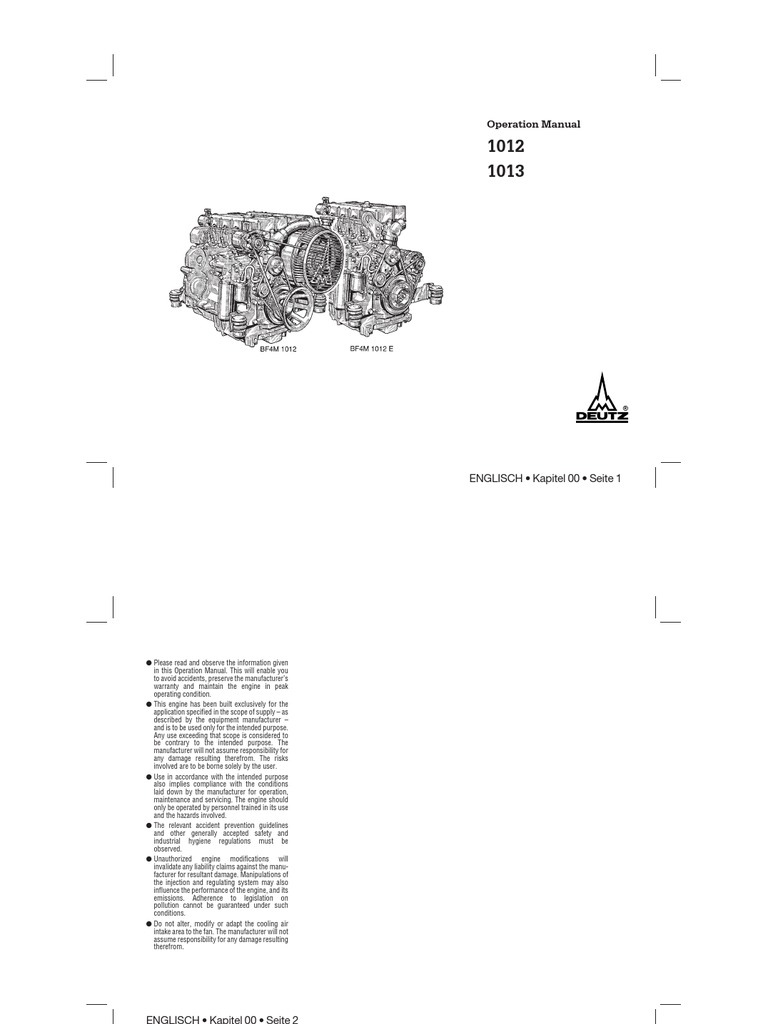 Deutz Bfm 1012 1013 Engine Digital Workshop Repair Manual