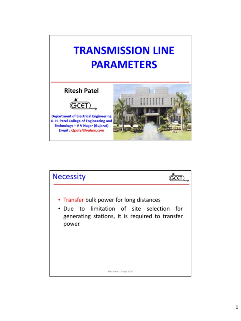 Transmission Line Parameters Explained | PDF | Electric Power ...