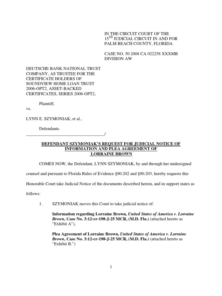 Judicial notice Plea Notary Public