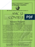 AMC 12 Contest A: Solutions Pamphlet
