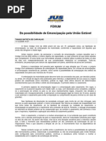 Da Possibilidade de Emancipação pela União Estável