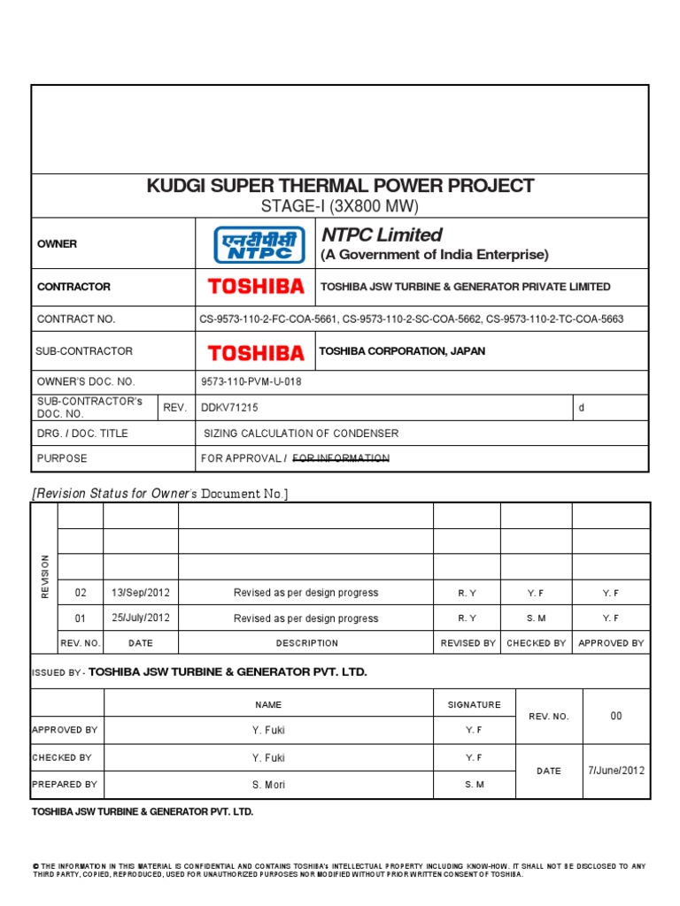condenser sizing calculation