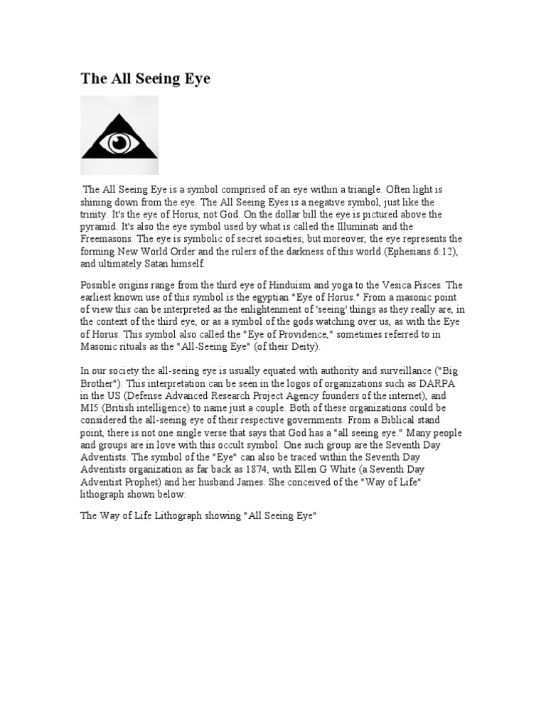 The All Seeing Eye | PDF | Freemasonry | Devil