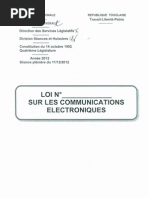 TOGO: Loi Sur Les Communications Électroniques (10/12/2012)