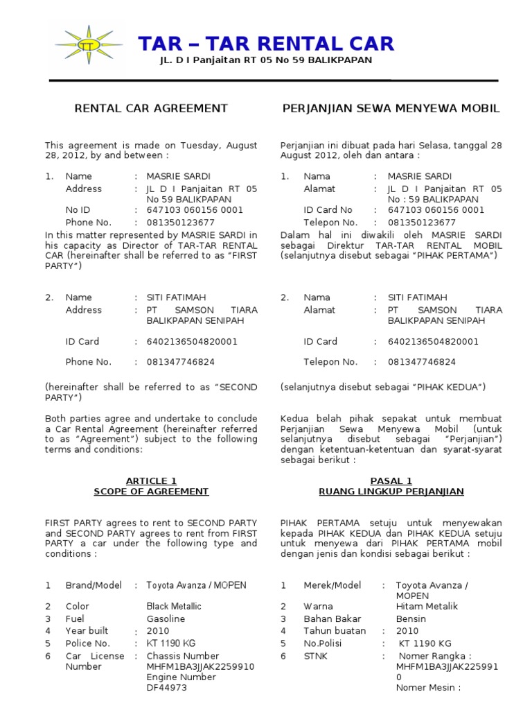 Car Rental Agreement Bilingual[1]