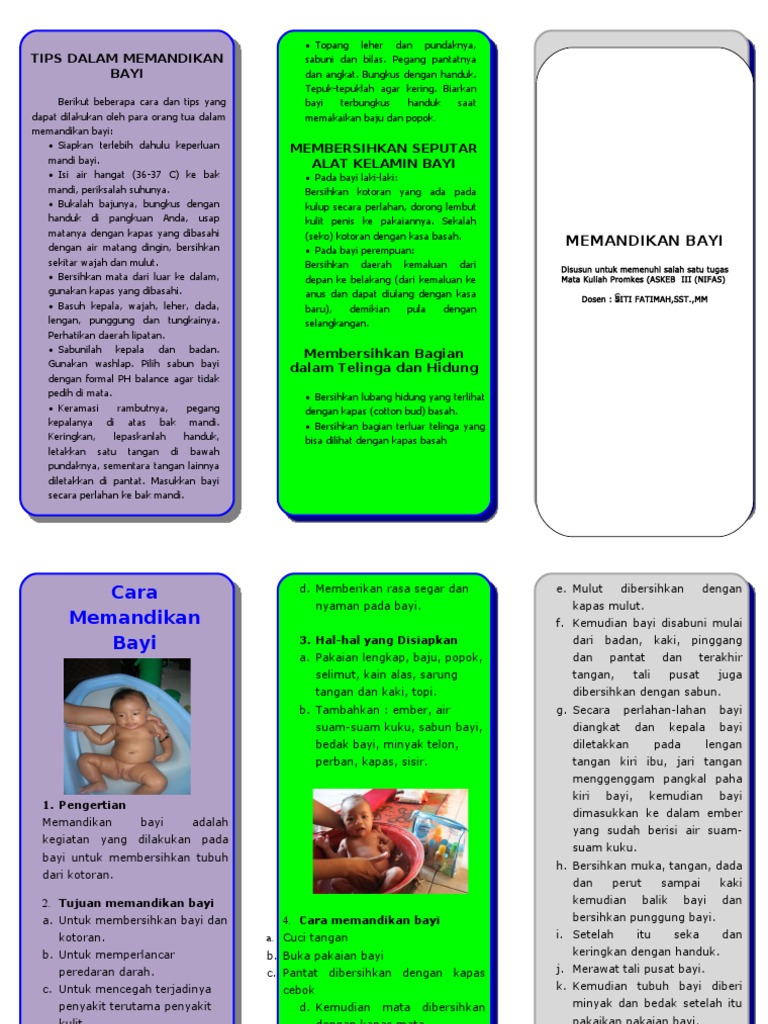 Leaflet Cara Memandikan Bayi