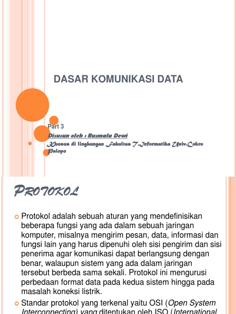 Protokol dan Fungsi dalam Komunikasi Data | PDF