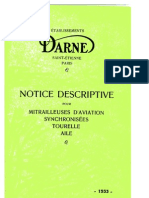French Notice Descriptive Pour Mitrailleuses D'aviation Synchronisees Tourelle Aile Darne - 1933