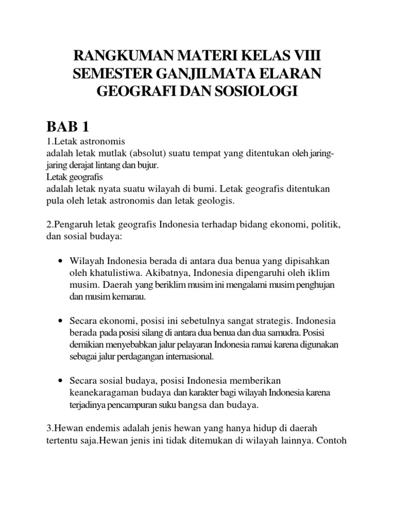 Materi Ips Kelas 8 Kurikulum 2013 Revisi 2017 Guru Galeri