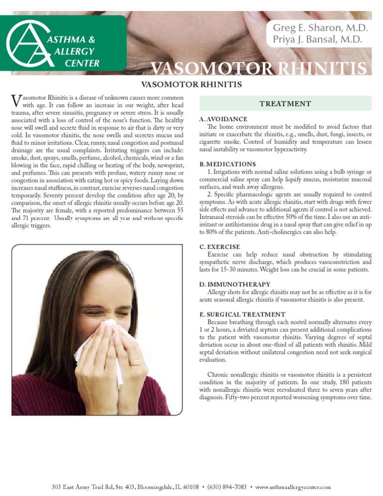Vasomotor Rhinitis | PDF | Allergy | Clinical Medicine