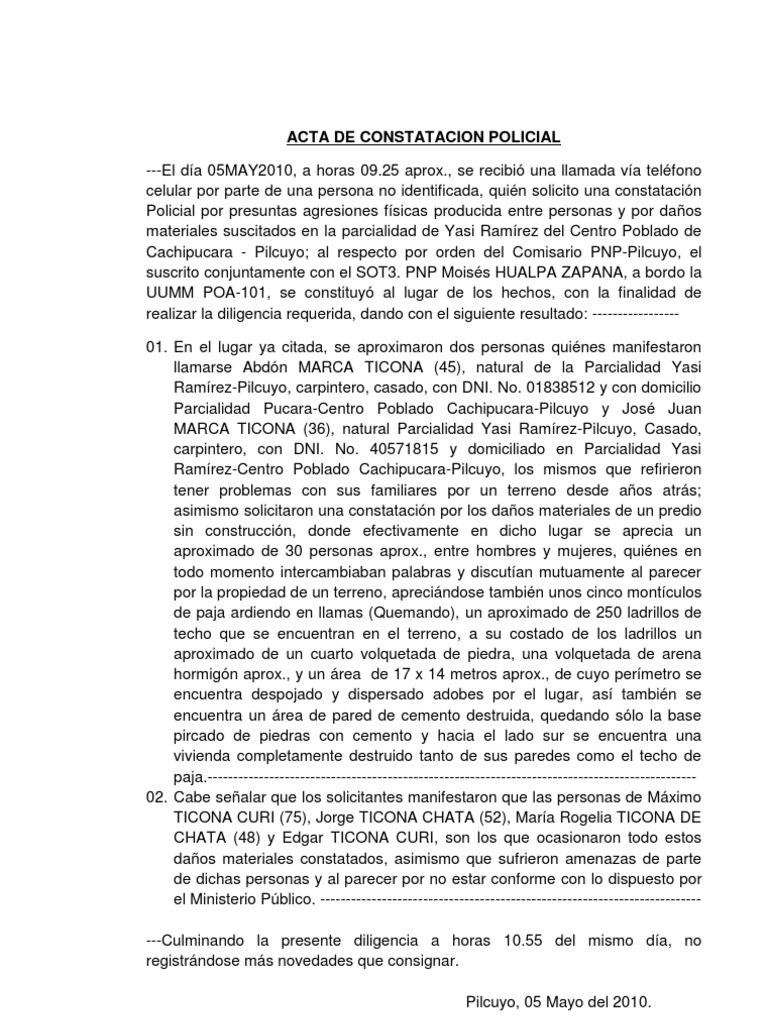 Acta de Constatacion Policial