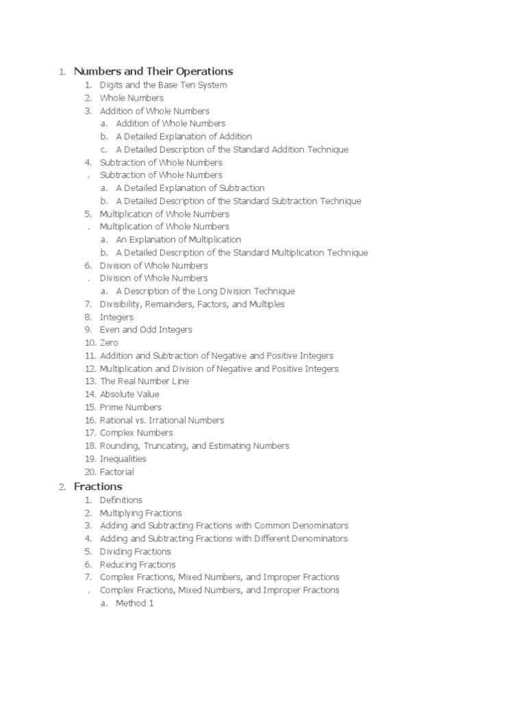 Comprehensive Guide to Number Operations | PDF | Teaching Methods ...