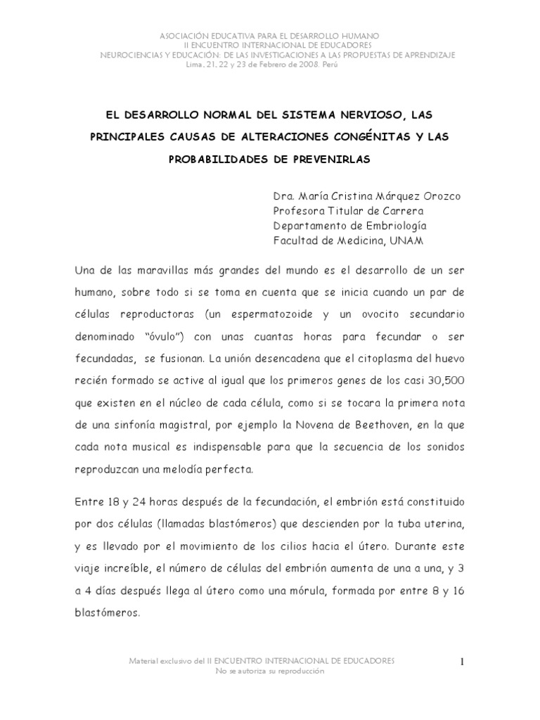 Rmal Del Sistema Nervioso, Las Principales Causas de Alteraciones ...