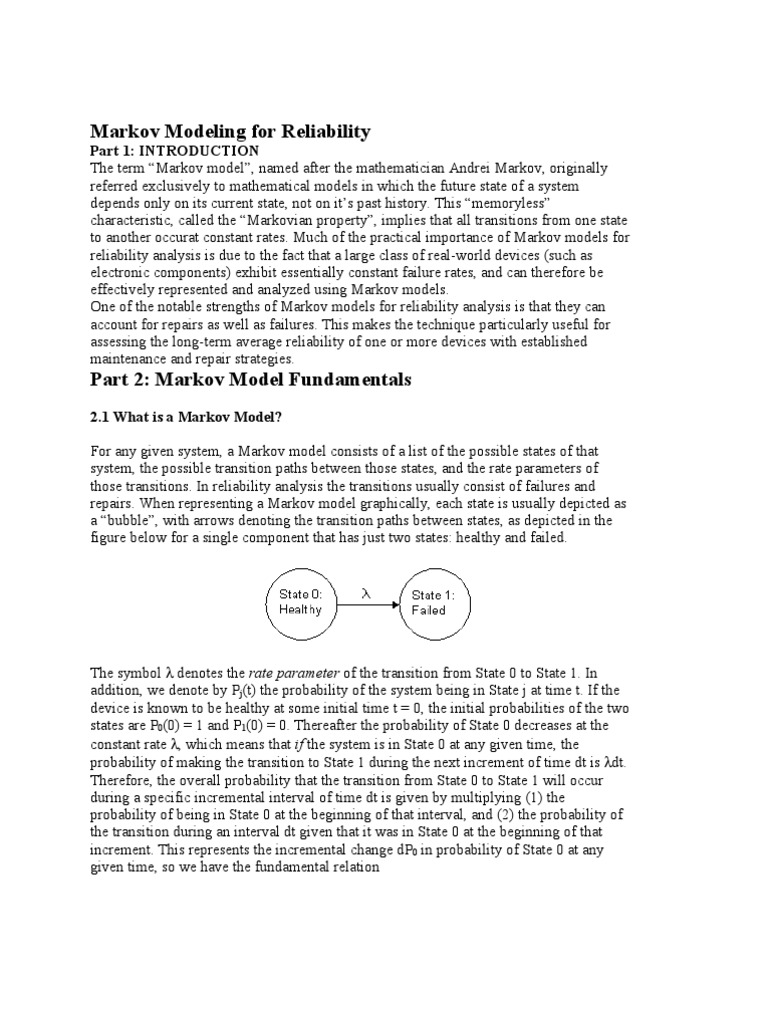 Markov Modeling For Reliability | PDF | Markov Chain | Control Theory