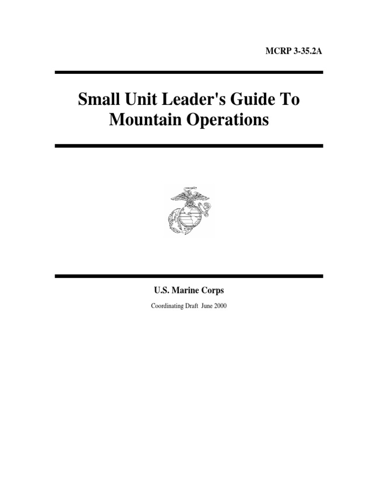 Small Unit Guide to Mountain Ops | PDF | Armed Conflict | Wellness