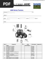 John Deere 6000 Series Inspection Serviceparts Checklist (15sep04)