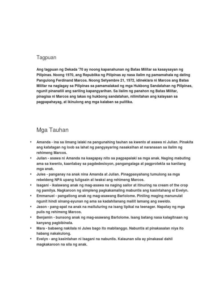 Tagpuan | PDF