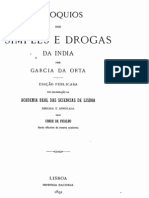 Colóquios Dos Simples e Drogas Da Índia, de Garcia Da Orta, Volume 1