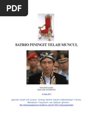 Satrio Piningit Telah Muncul Pdf