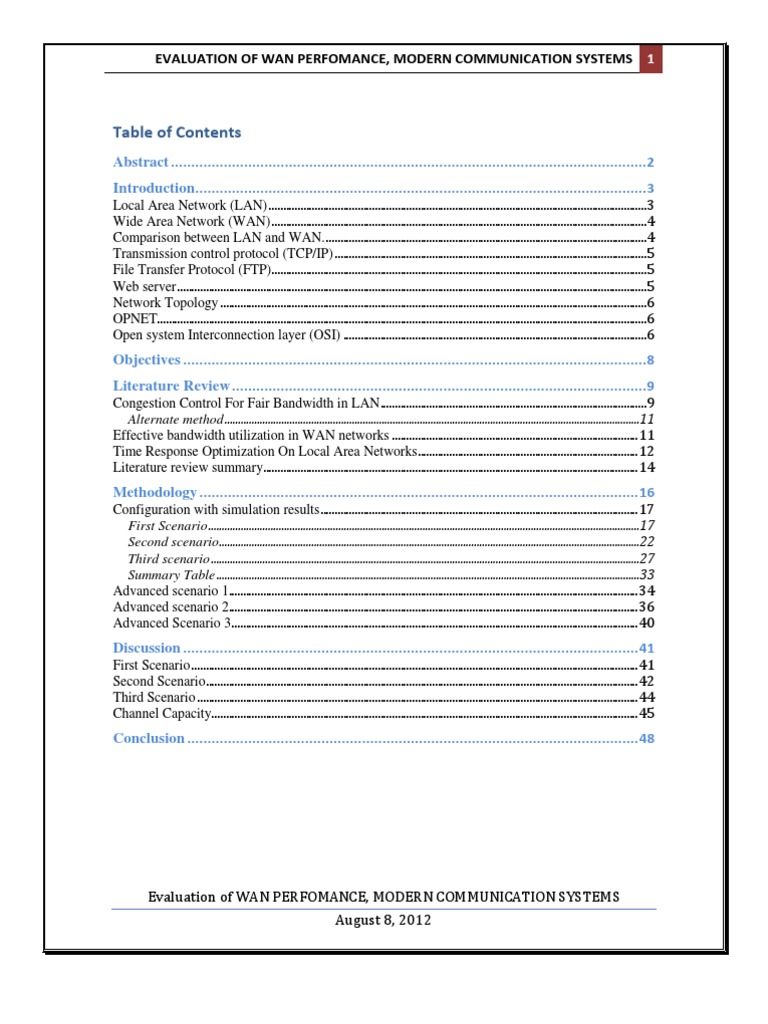 WAN Performance Evaluation Guide | PDF | Local Area Network | Computer ...