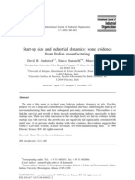 Start-Up Size and Industrial Dynamics: Some Evidence From Italian Manufacturing