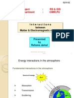 Subject: Rs & Gis Department: Cimr, Pu: Interactions Between Matter & Electromagnetic Radiation