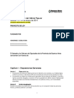 Ley de Promoción Del Hábitat Popular Proyecto de Ley BA Arg